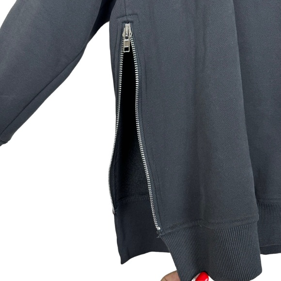 All Fenix Poppy Sweater Size M Zip Seam Raglan Sleeve Crewneck Vintage Black - Picture 7 of 14